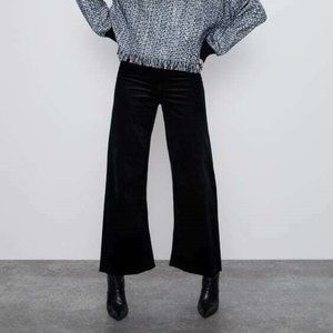 ZARA MARINE BLACK CORDUROY PANTS JEANS